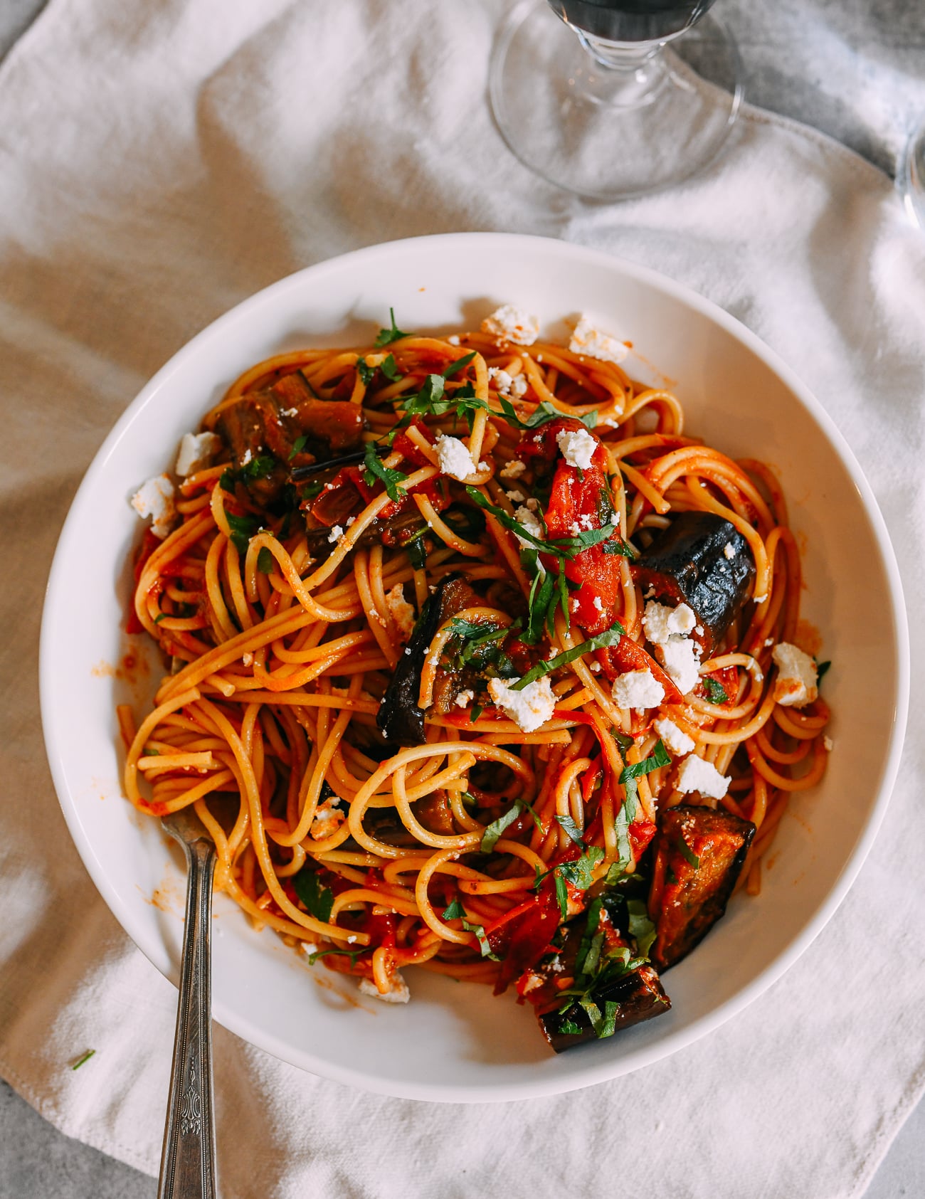 Pasta Alla Norma with Roasted Eggplant & Tomatoes