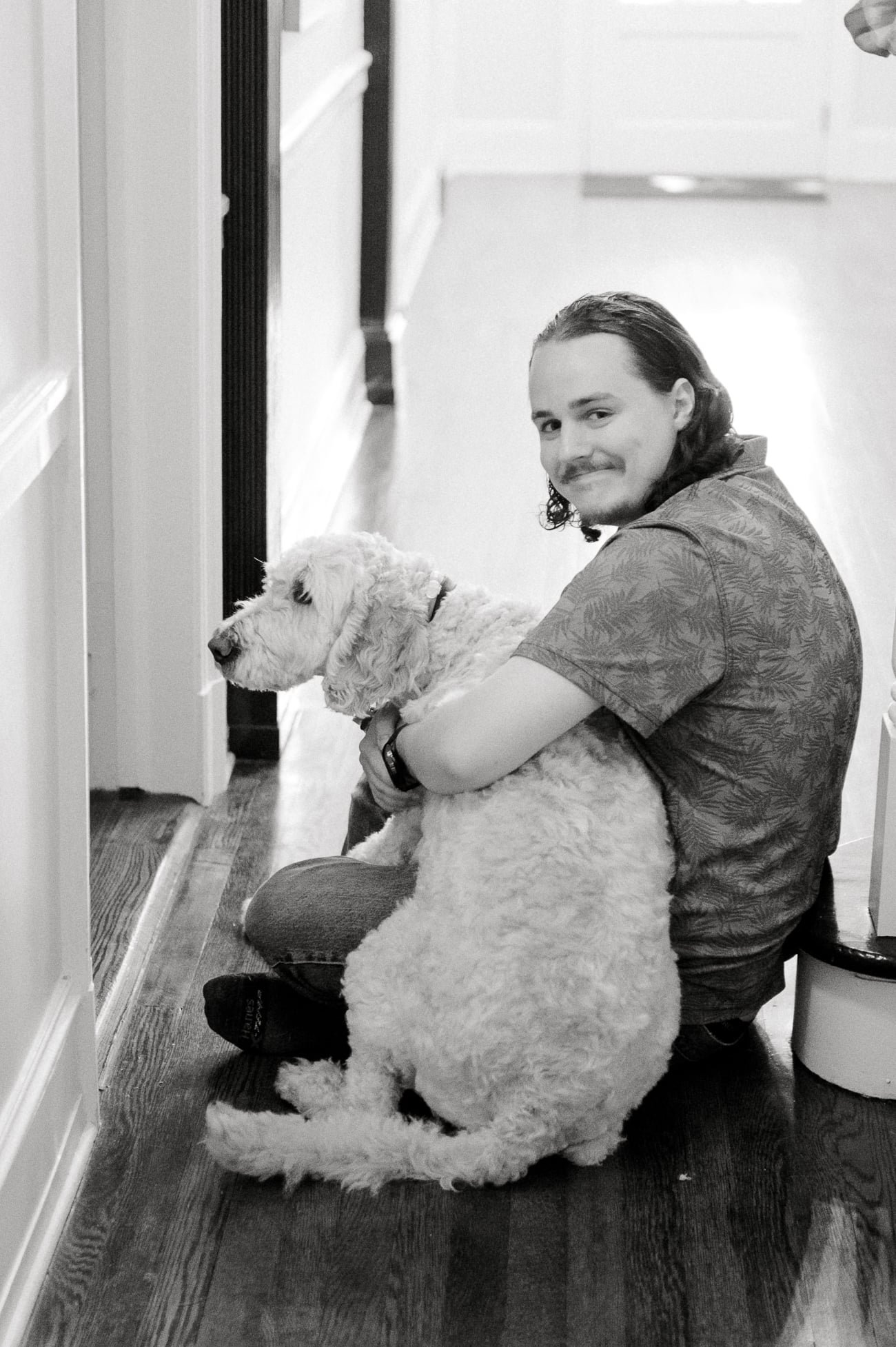 Justin's cousin holding Barley