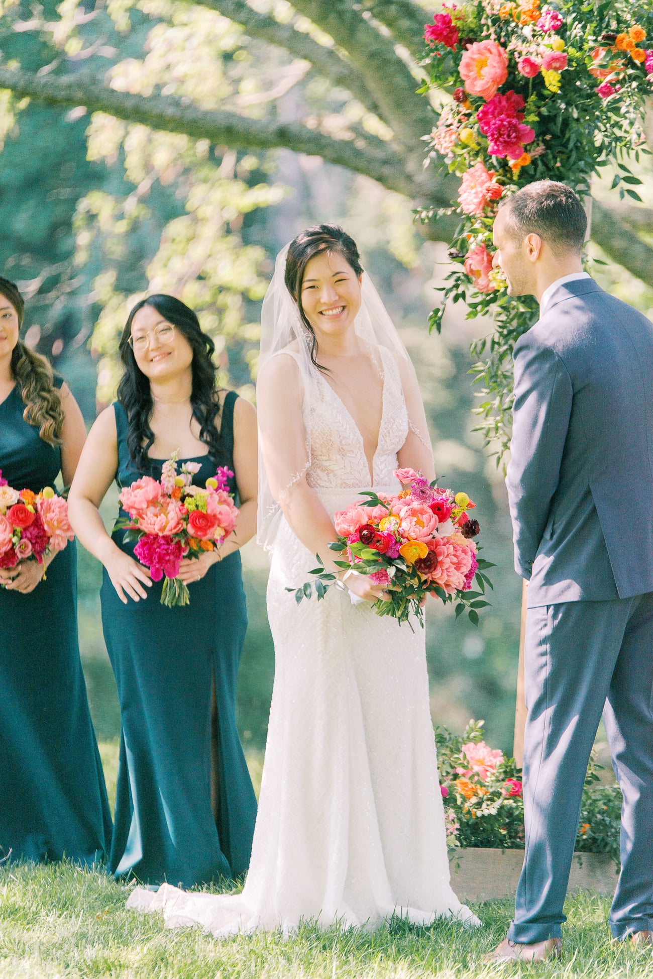 Sarah and Justin during the ceremony