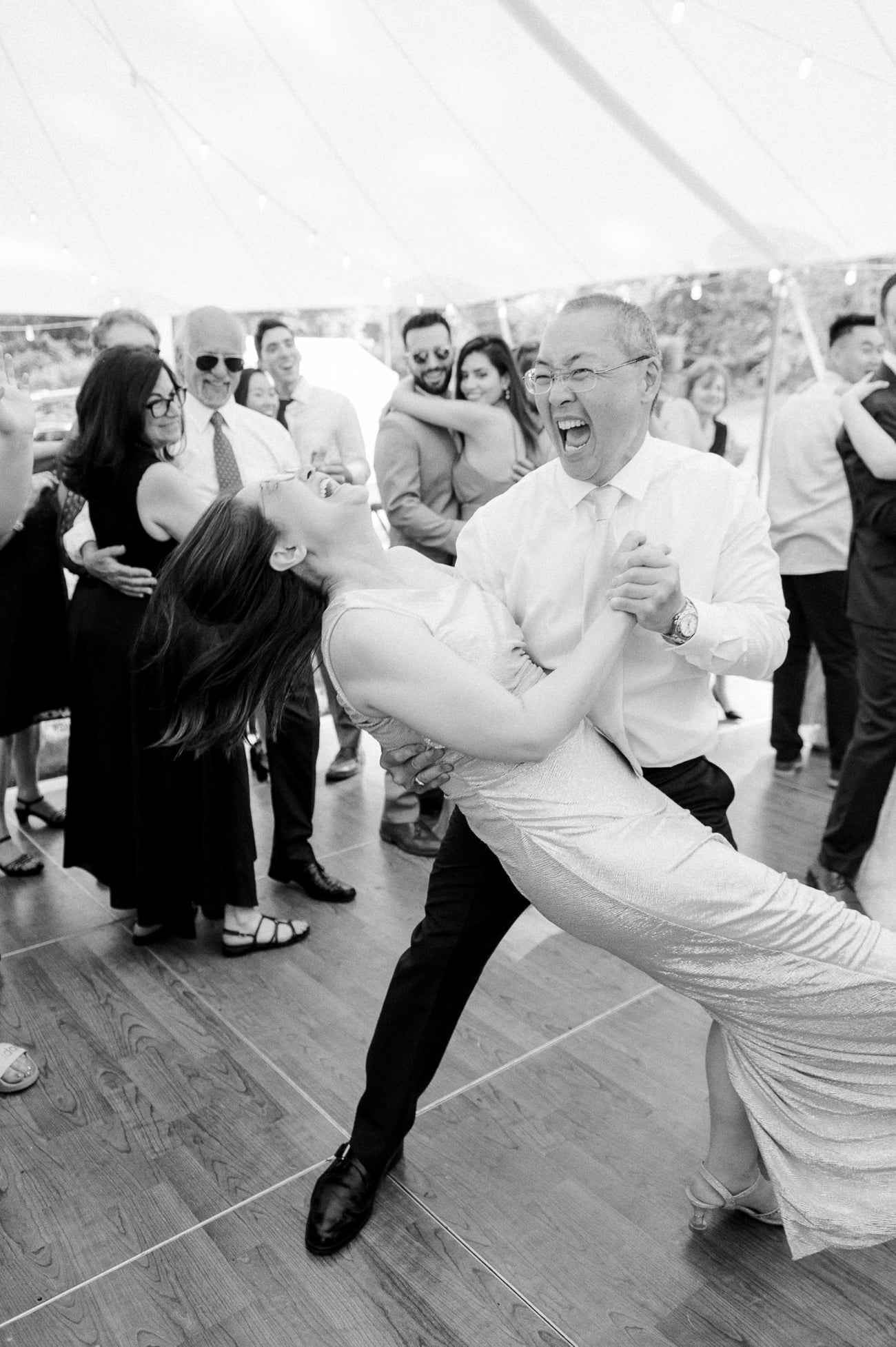 Bill dipping Judy on the dancefloor