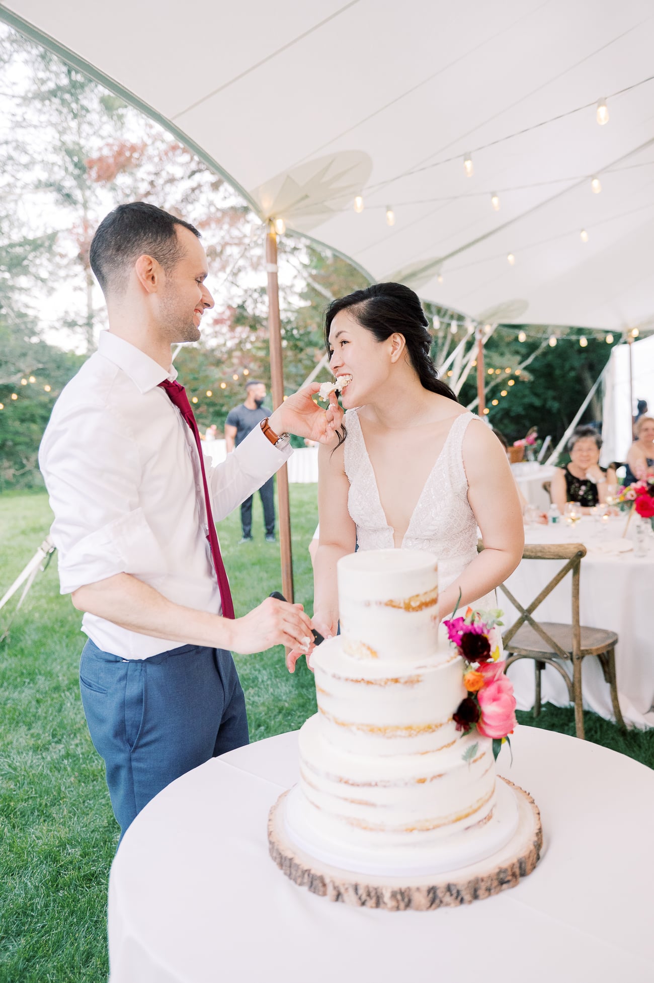 Sarah and Justin's cake cutting