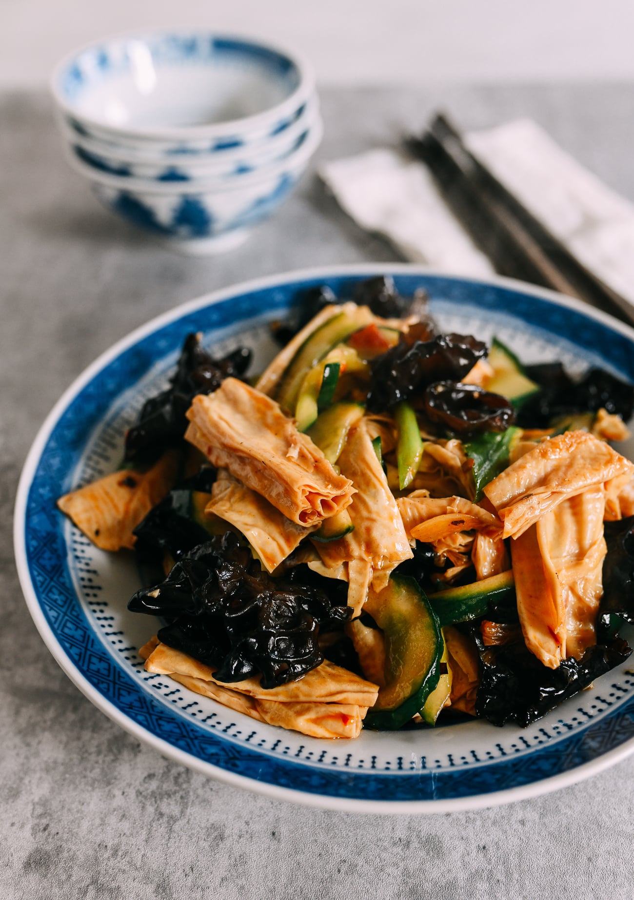 Stir-fried Cucumbers with Bean Threads and Wood Ears
