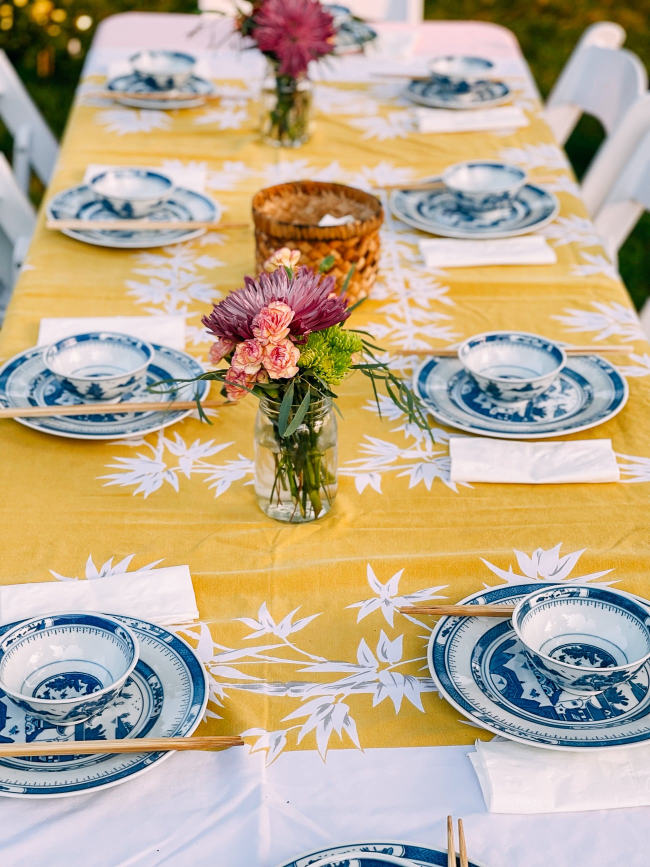 Table set for mid-autumn festival dinner
