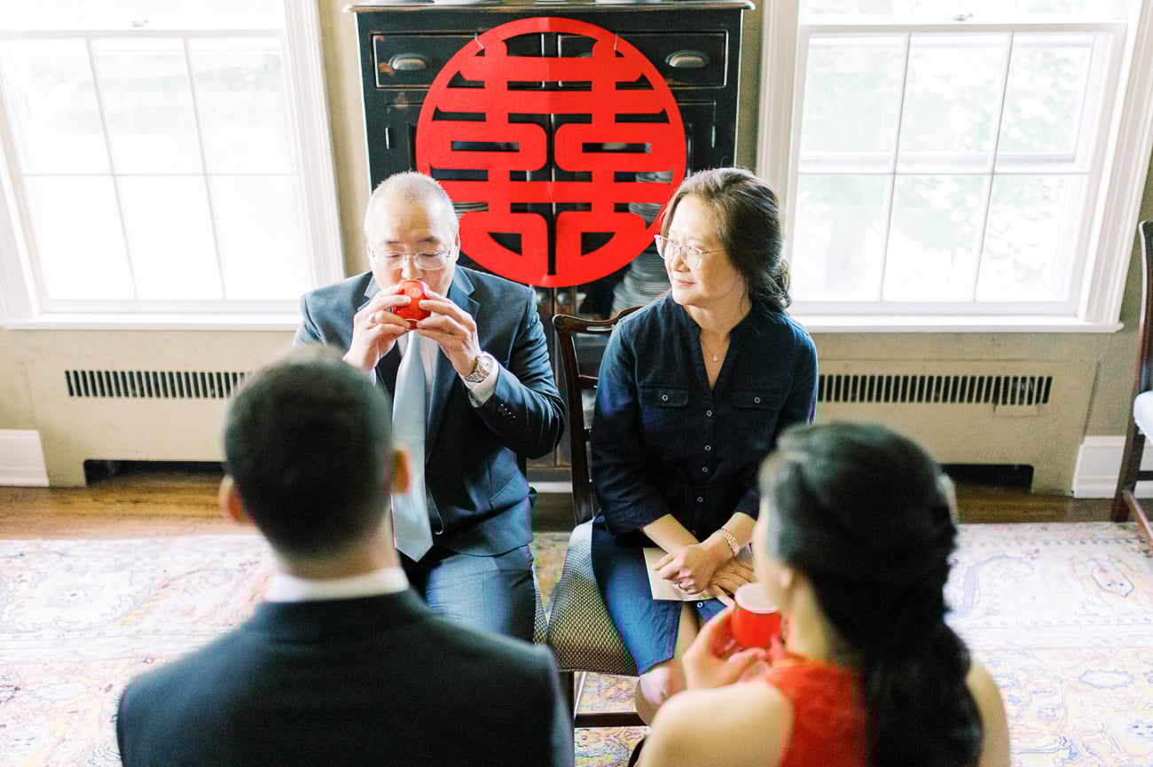 Parents at Chinese wedding tea ceremony