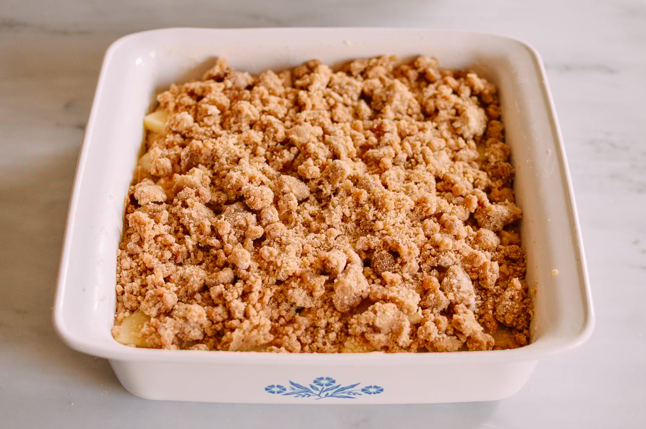 Apple cinnamon coffee cake before baking