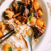Cantonese Braised Beef with Daikon Radish Over Rice