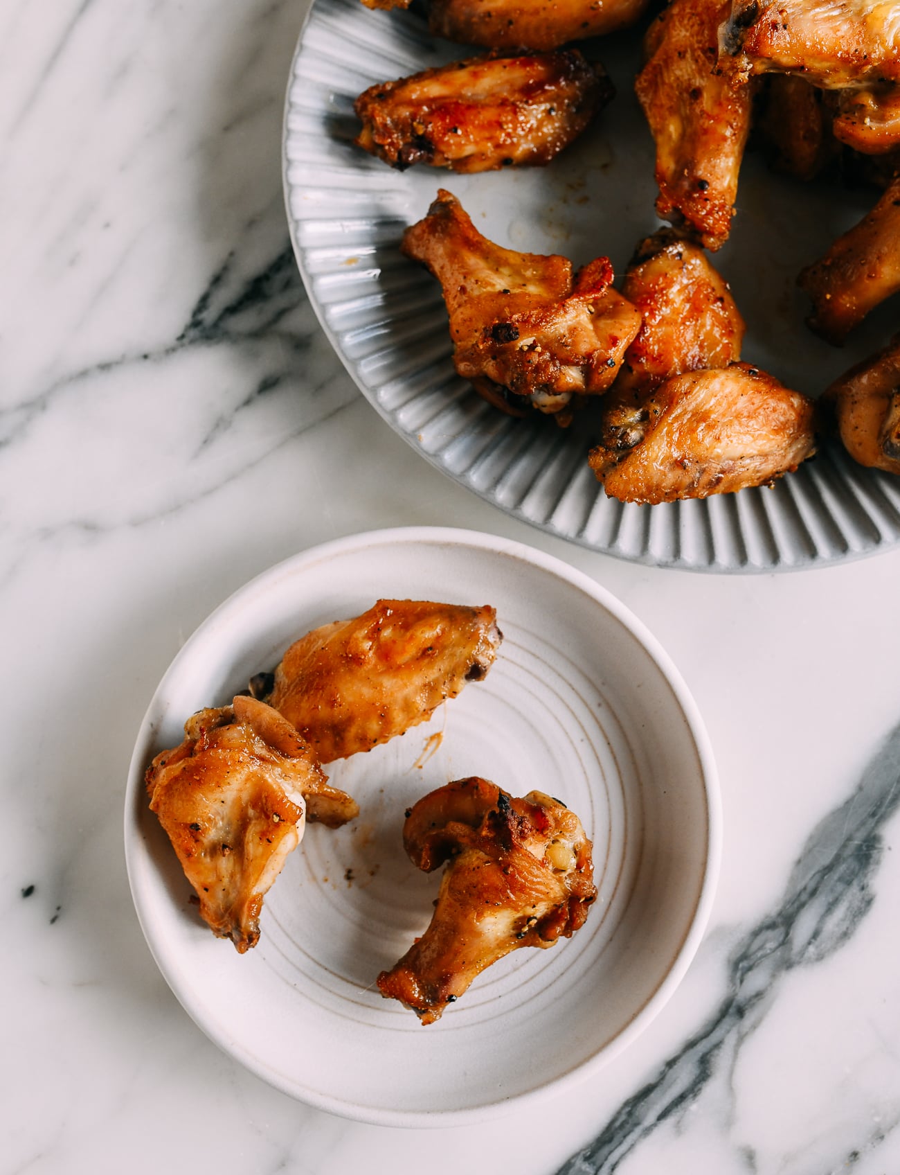 Oyster Sauce Baked Chicken Wings on Plate