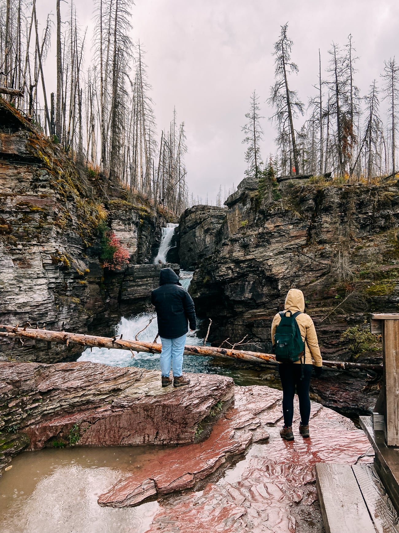 Sarah and Kaitlin in front of St. Mary Falls