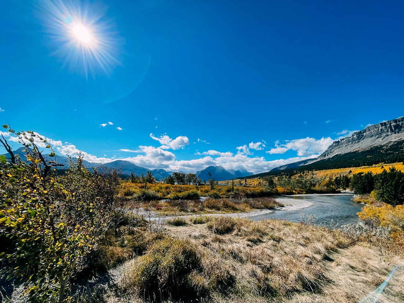 View of mountains not far from St. Mary Visitor Center in Glacier National Park