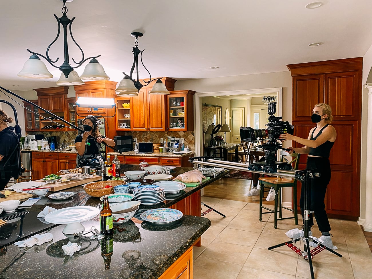 Kitchen during woks of life cooking session