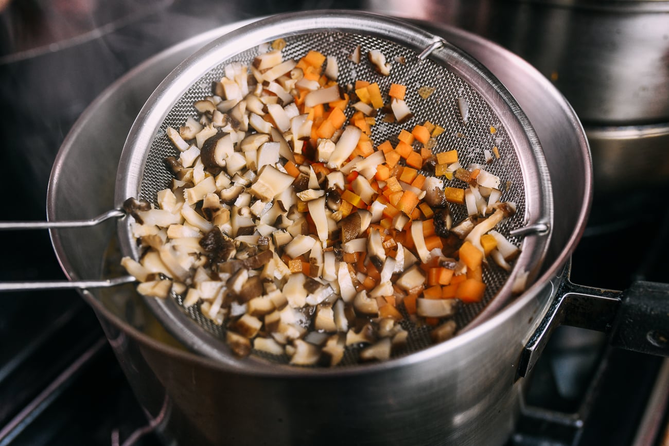 blanched carrot and mushroom