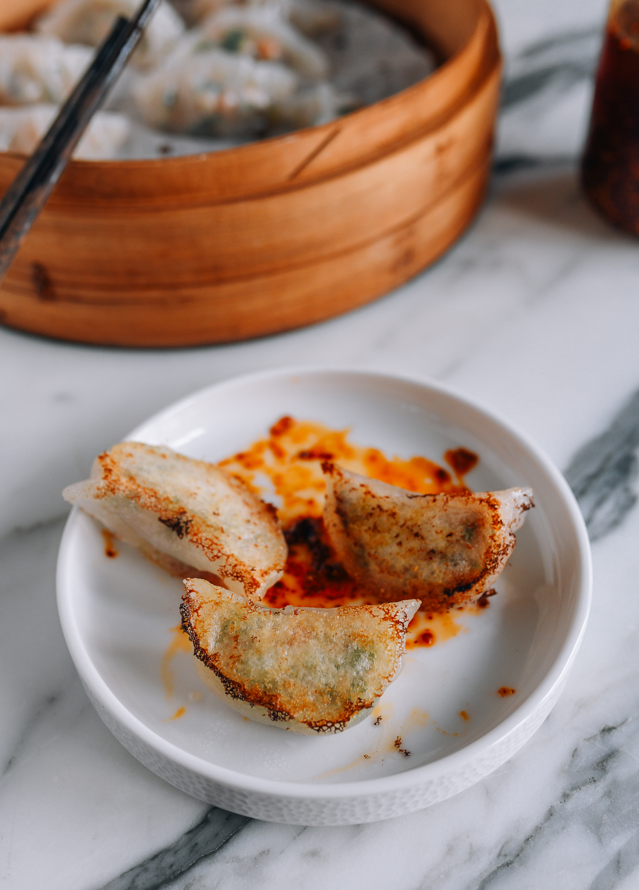 pan-fried crystal dumplings