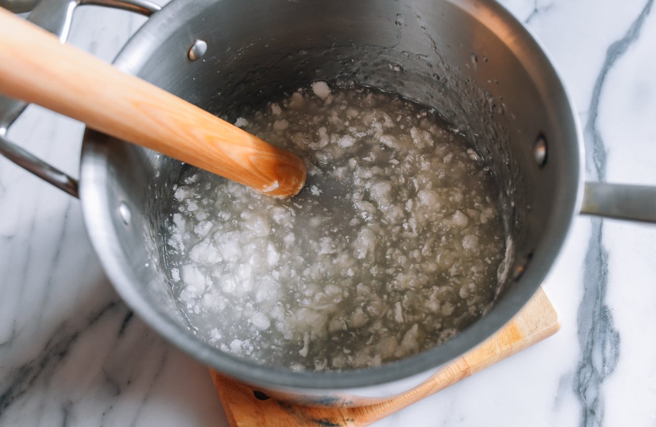 starch mixture with boiling water