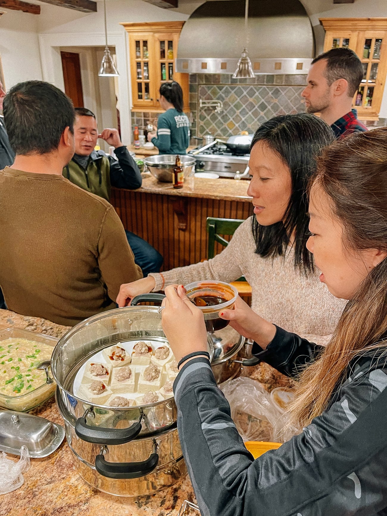 Preparing hakka tofu