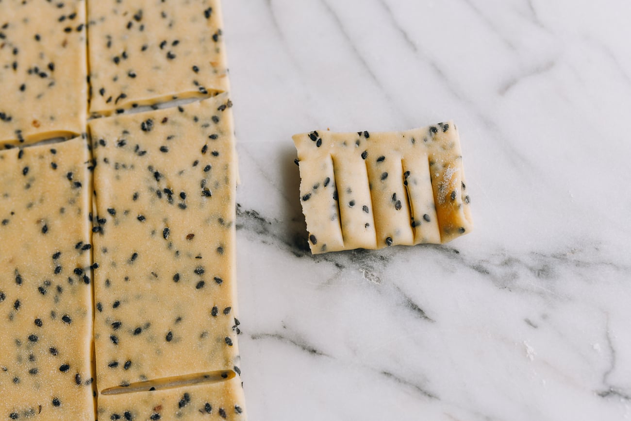 Cut slits into dough