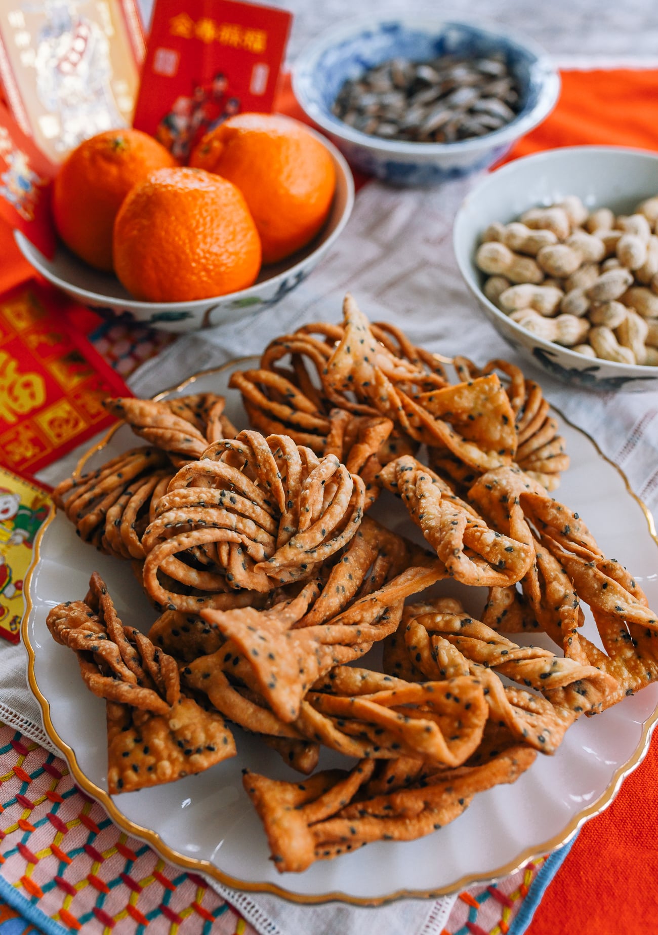 Chinese Sesame Twists (Zha Ma Ye – 炸麻叶), a Chinese New Year Snack