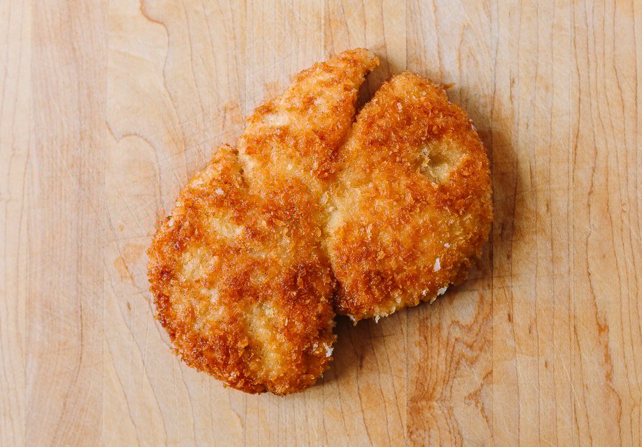 chicken katsu on cutting board