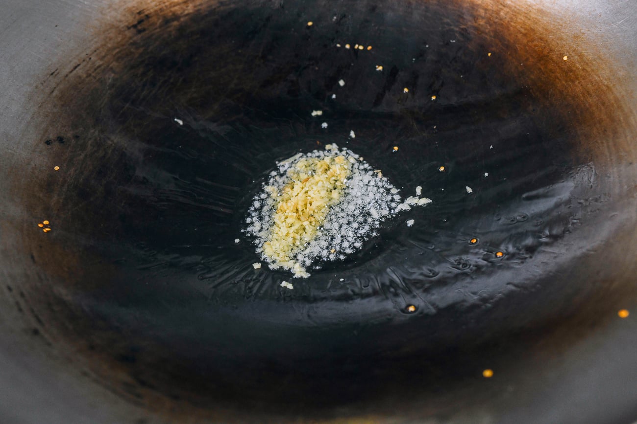 ginger in wok