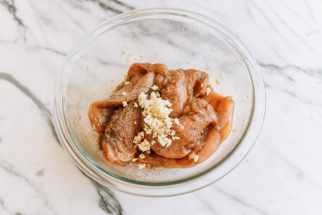 chicken breast with marinade ingredients