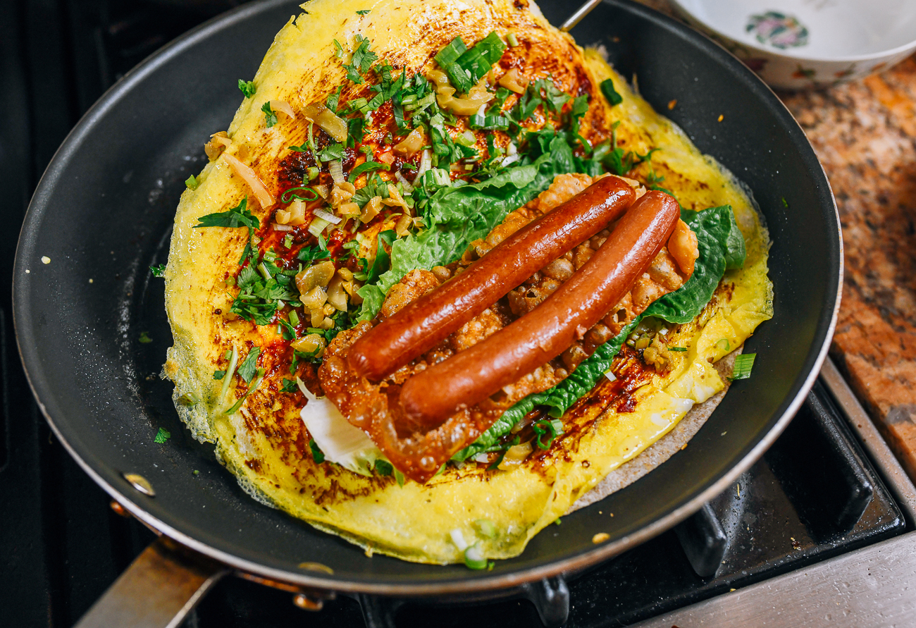 hot dog on jian bing