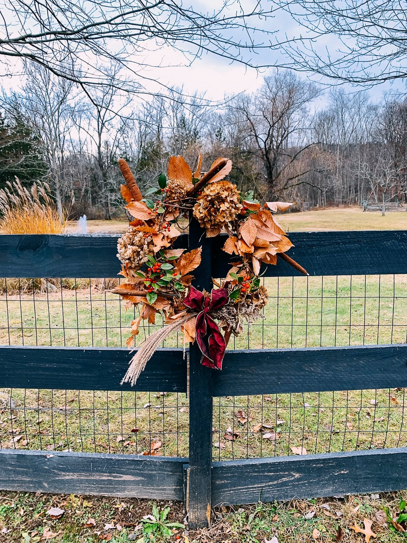 Foraged holiday wreath