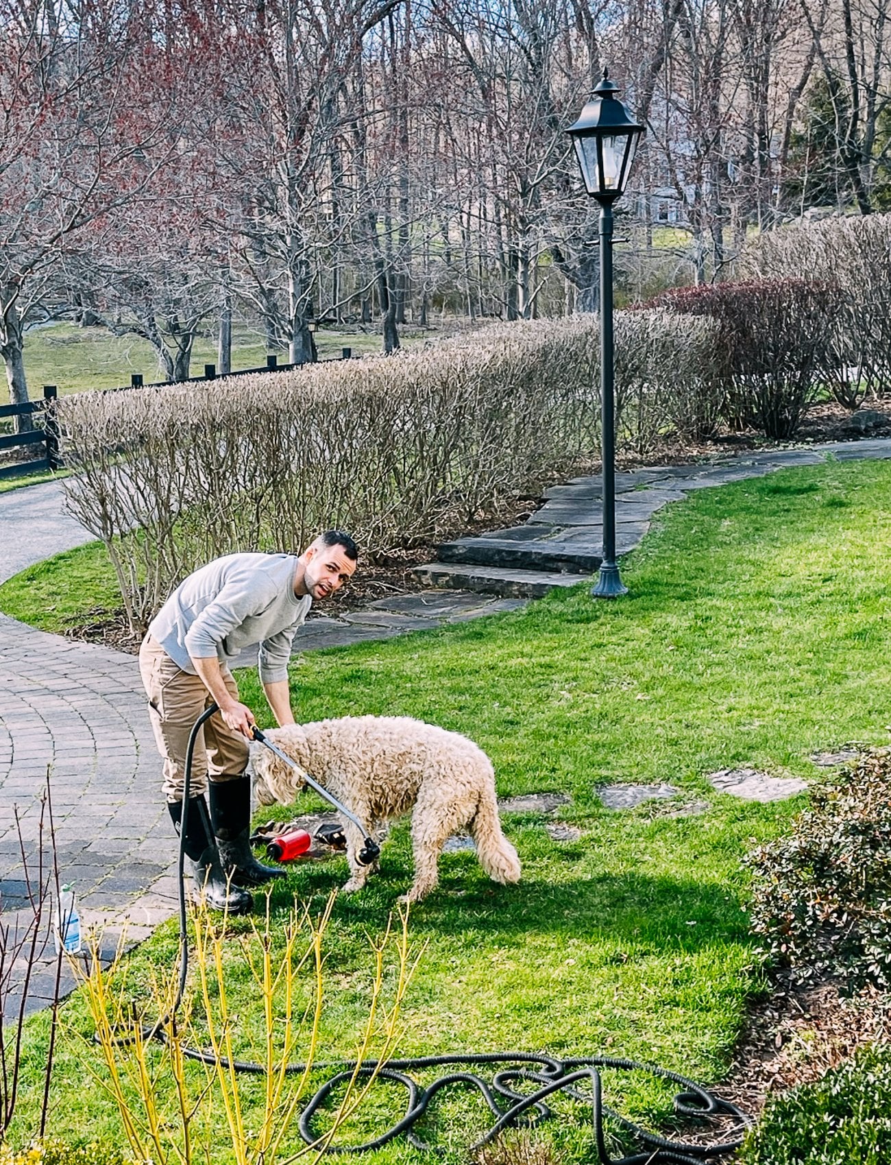 Barley getting a bath