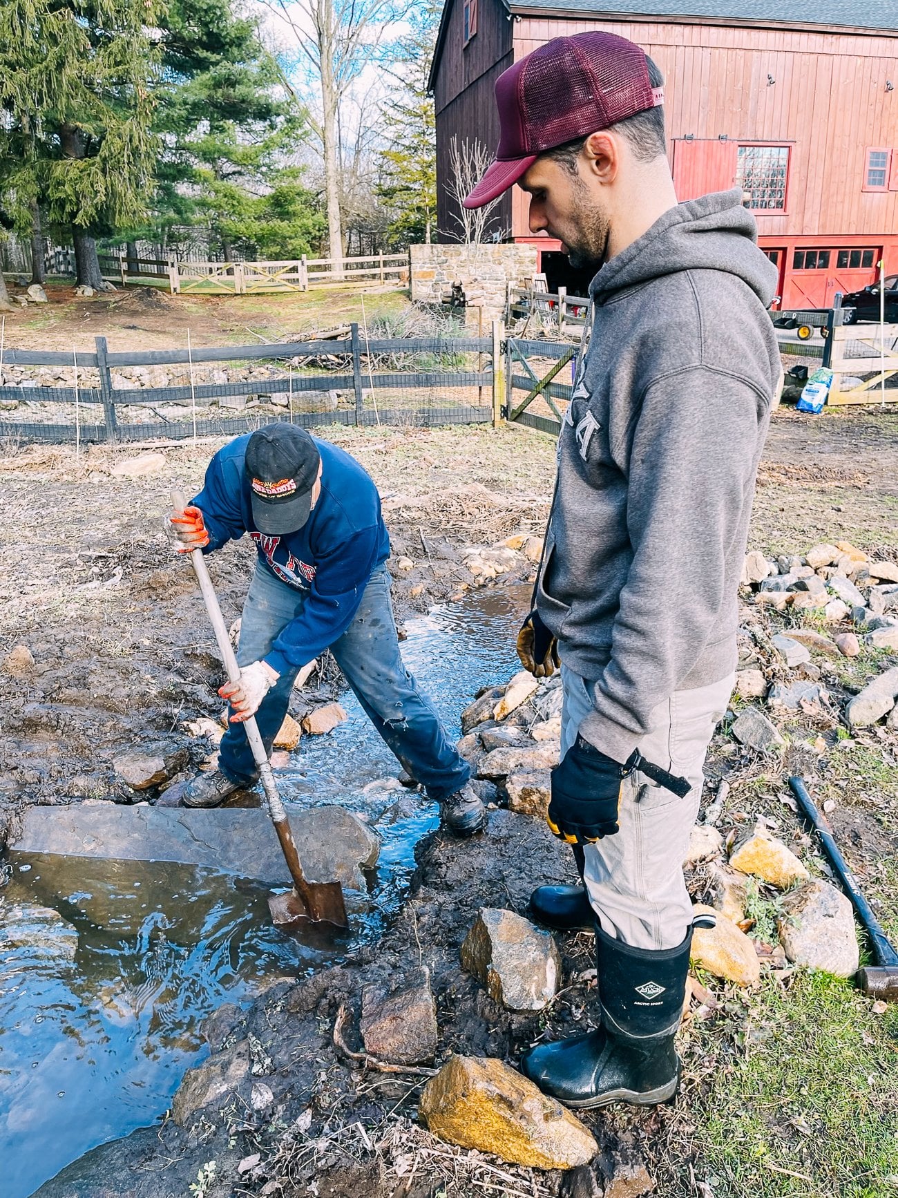 Rebuilding stream bed