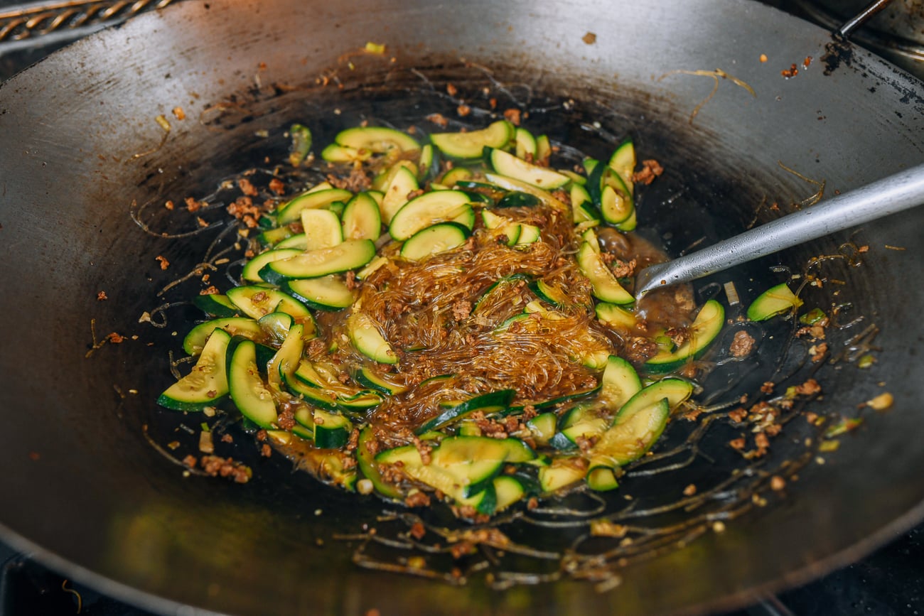 Zucchini with glass noodles