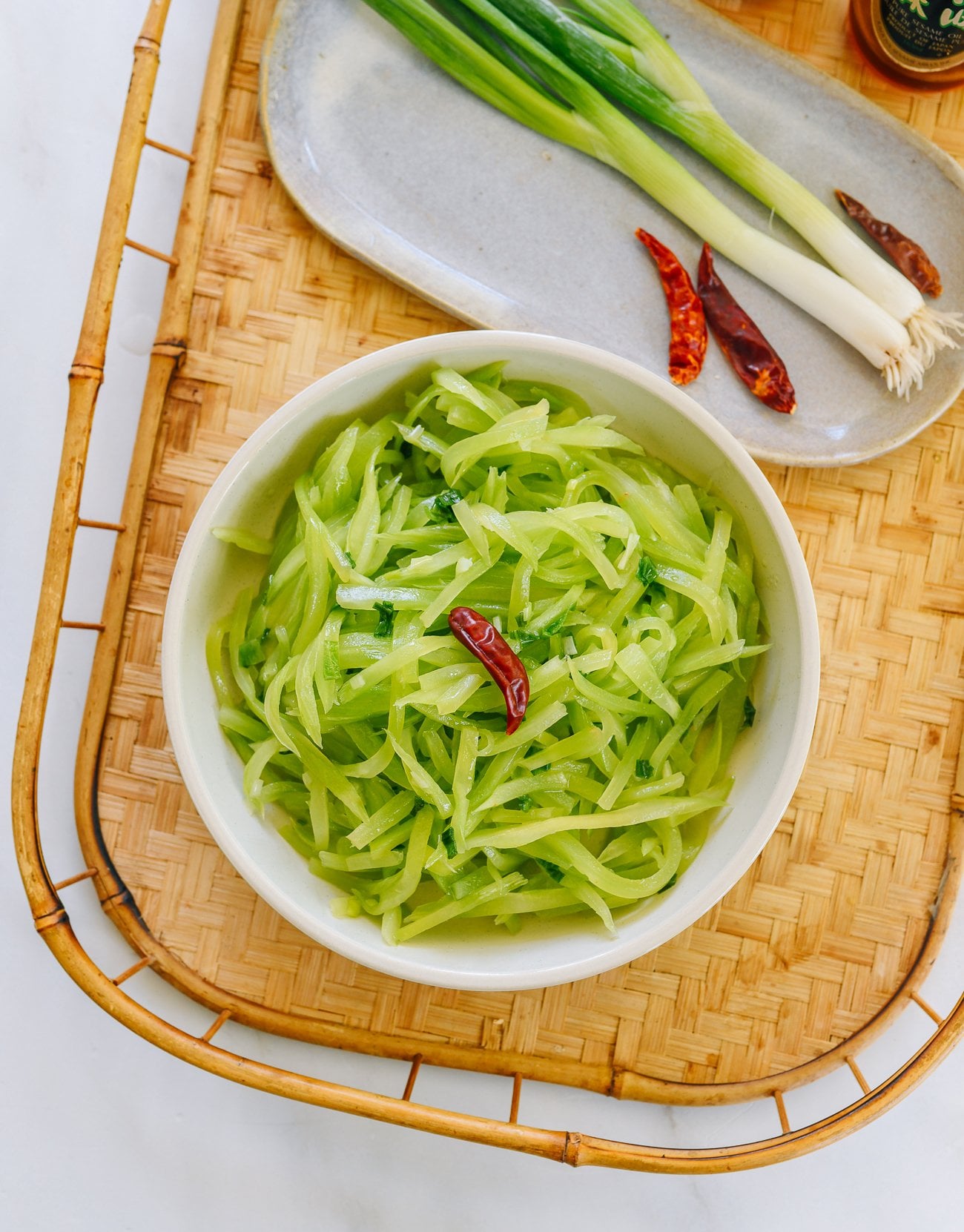 Celtuce Salad with Scallion Oil