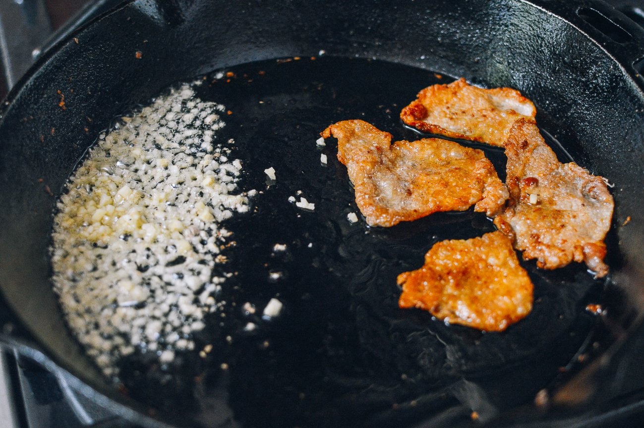 frying chicken skin