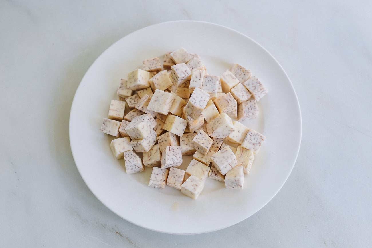 small cubes of taro