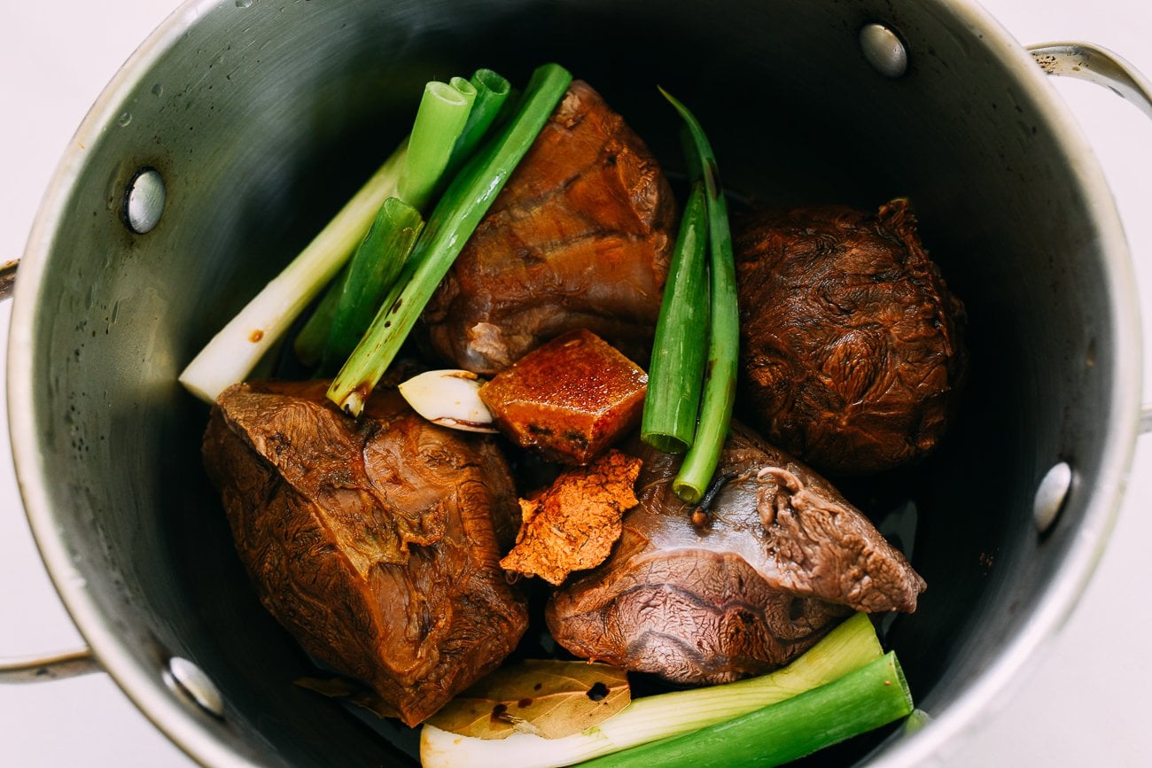 Beef shank with spices, scallion, rock sugar, and garlic