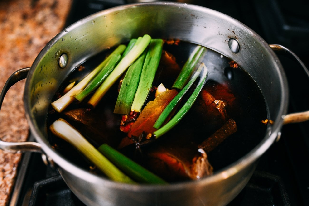 Beef shank in braising liquid