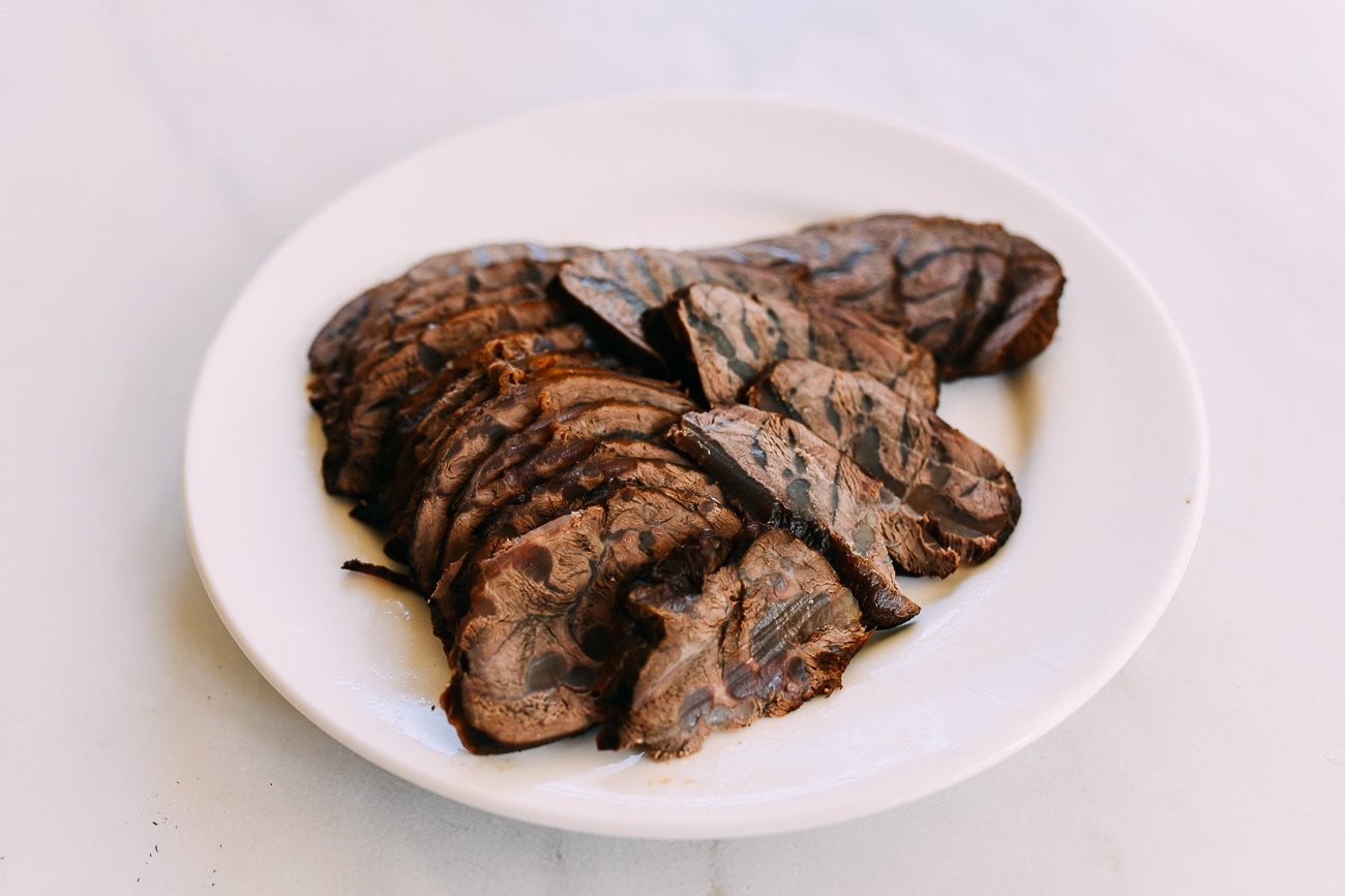 thinly sliced Chinese braised beef shank
