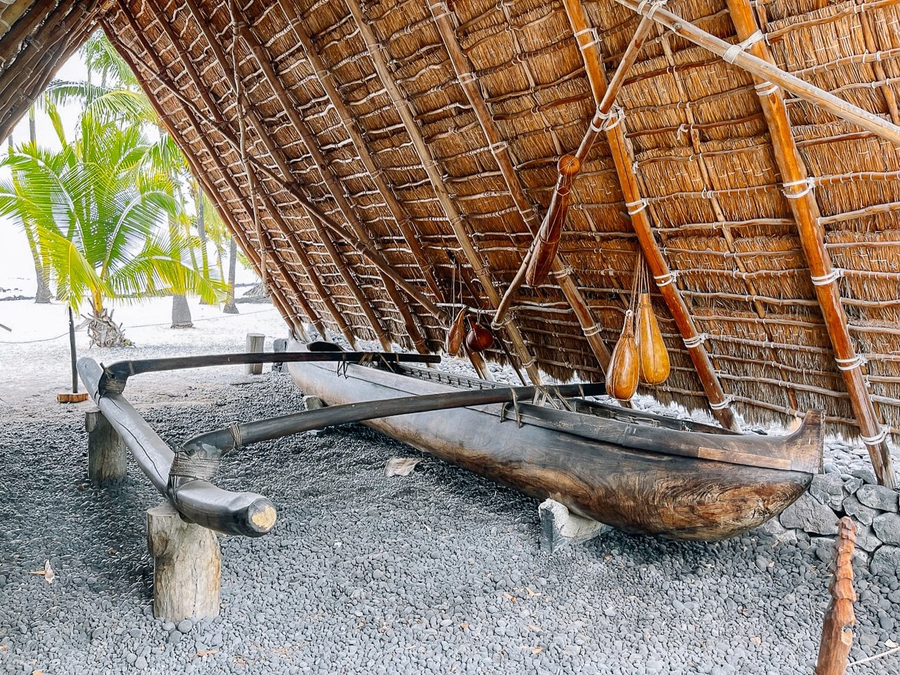 Hawaiian structure with outrigger canoe