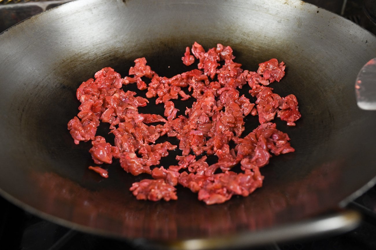 searing char siu chicken