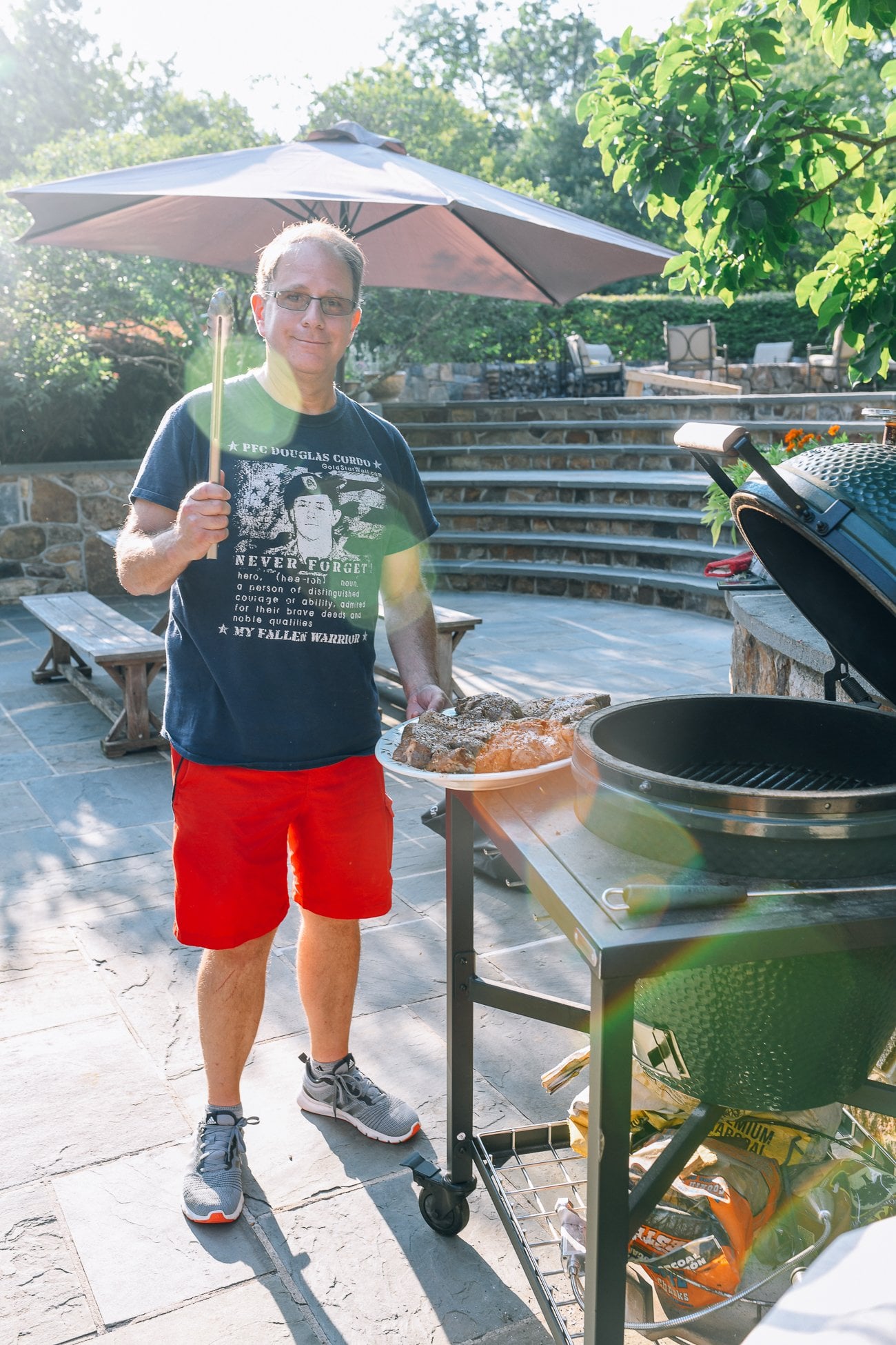 Chris Carson Grilling Steaks