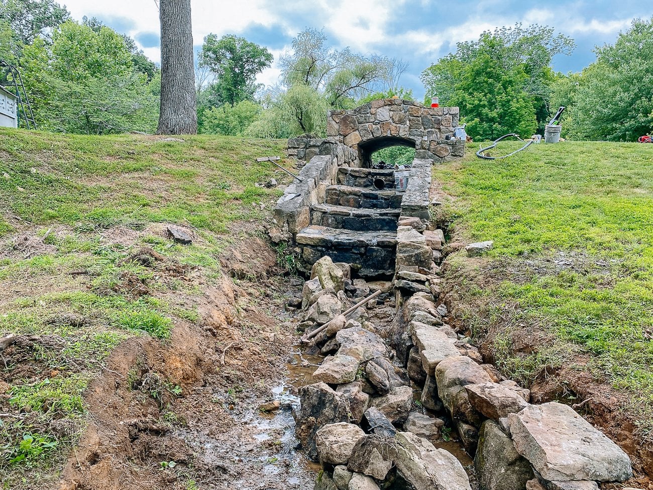 moving rocks in stream bed