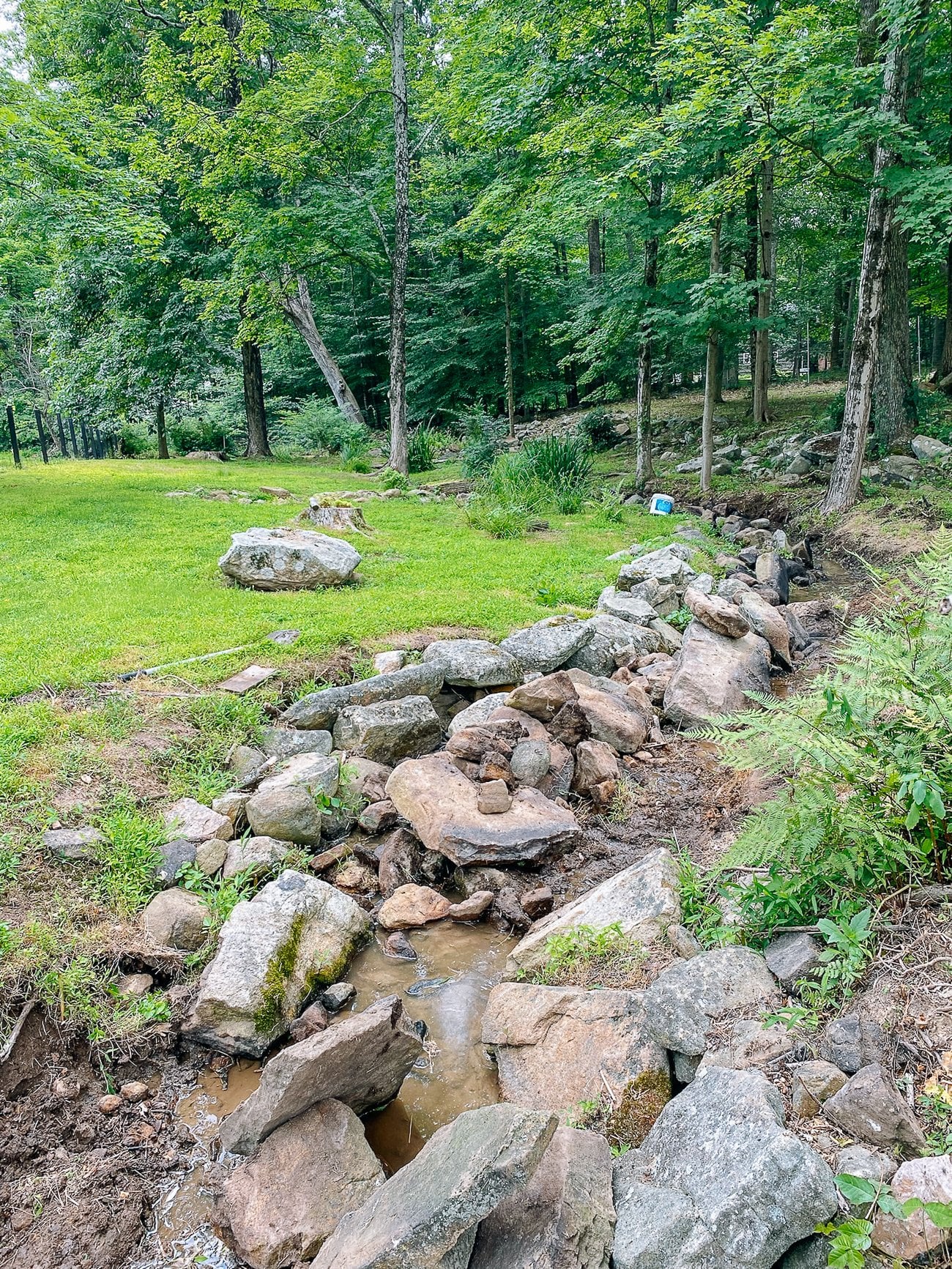 large rocks in stream bed