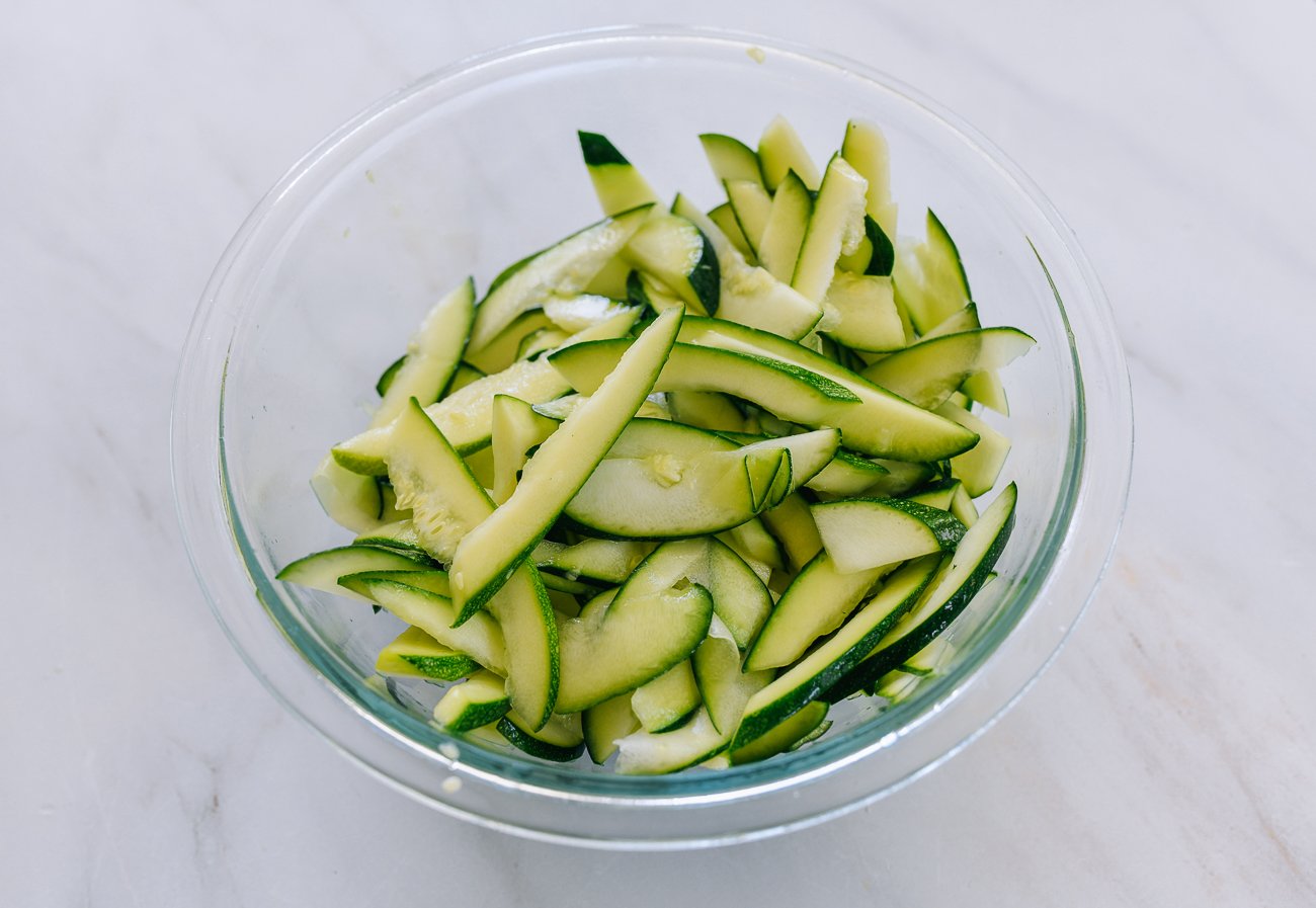 salted zucchini slices