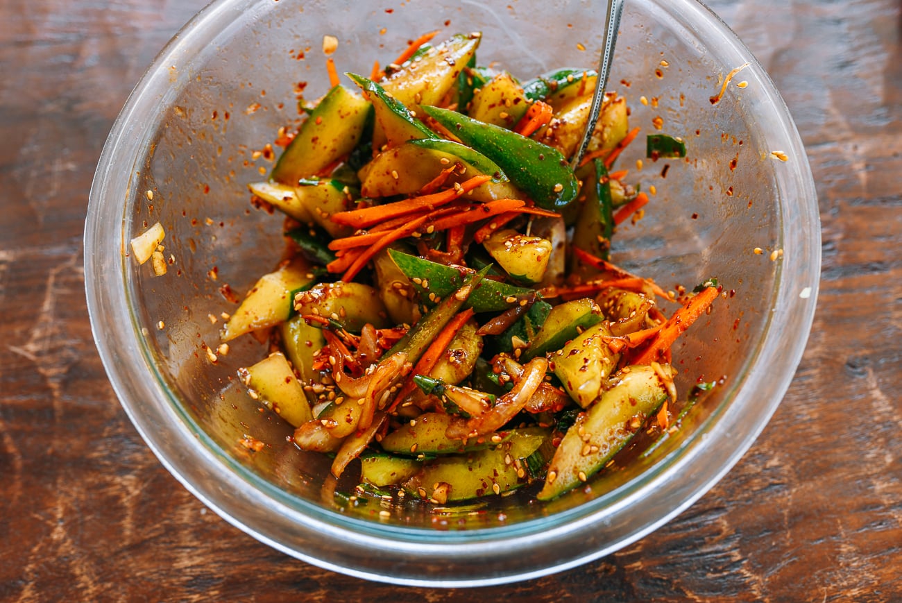 Oi Muchim in glass bowl