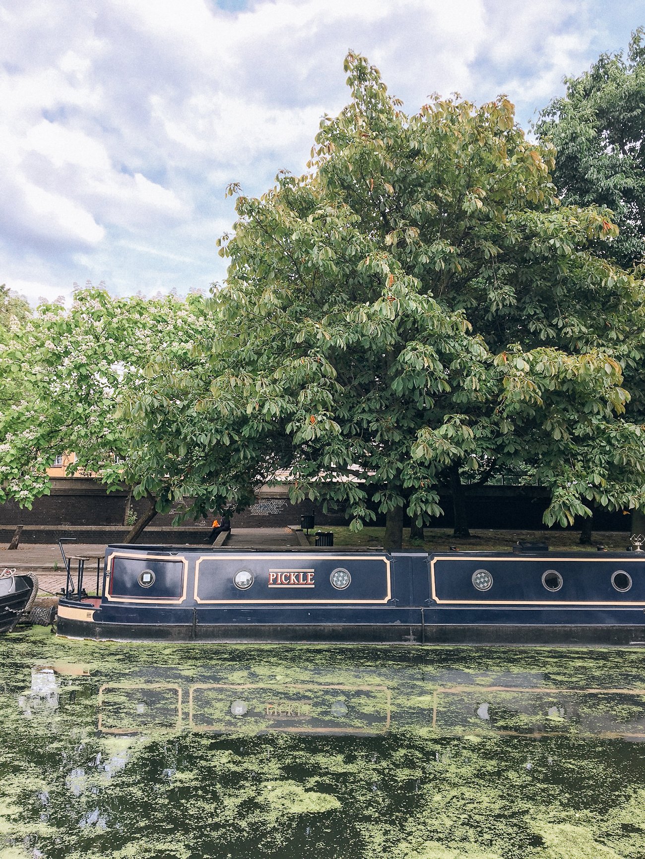 Black houseboat named Pickle