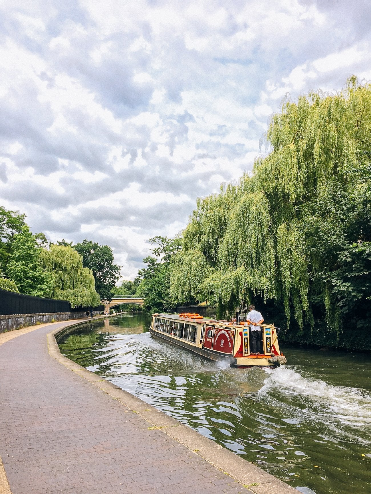 Little Venice boat sailing down the canal