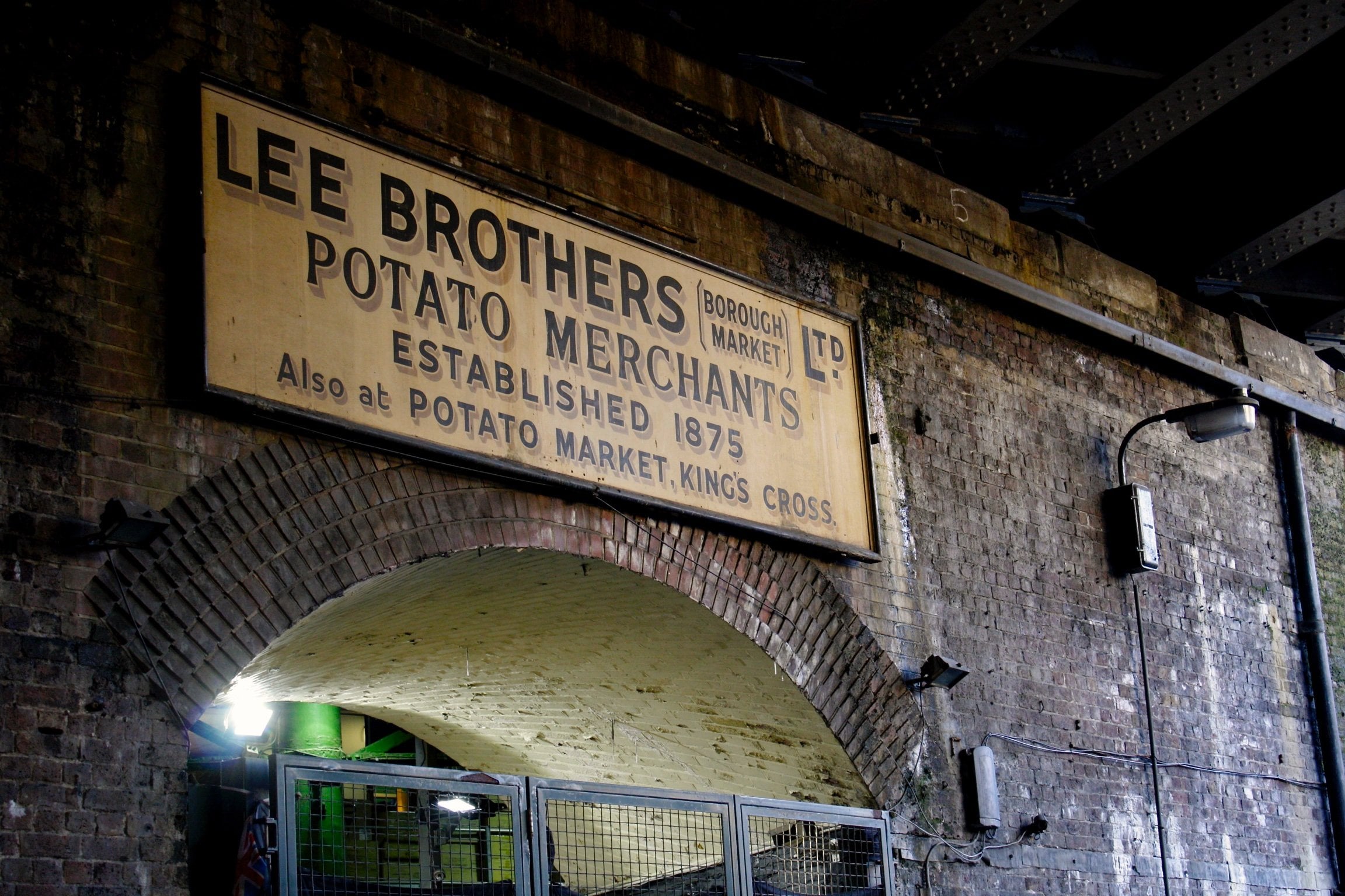 Lee Brothers Potato Market sign at Borough Market