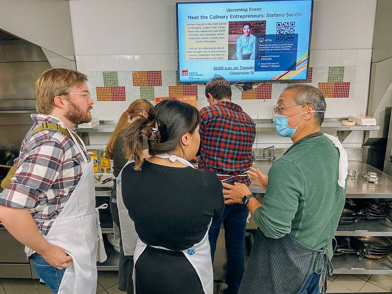 Bill teaching cooking class
