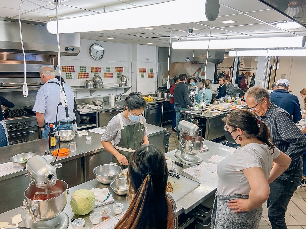 Sarah teaching cooking class