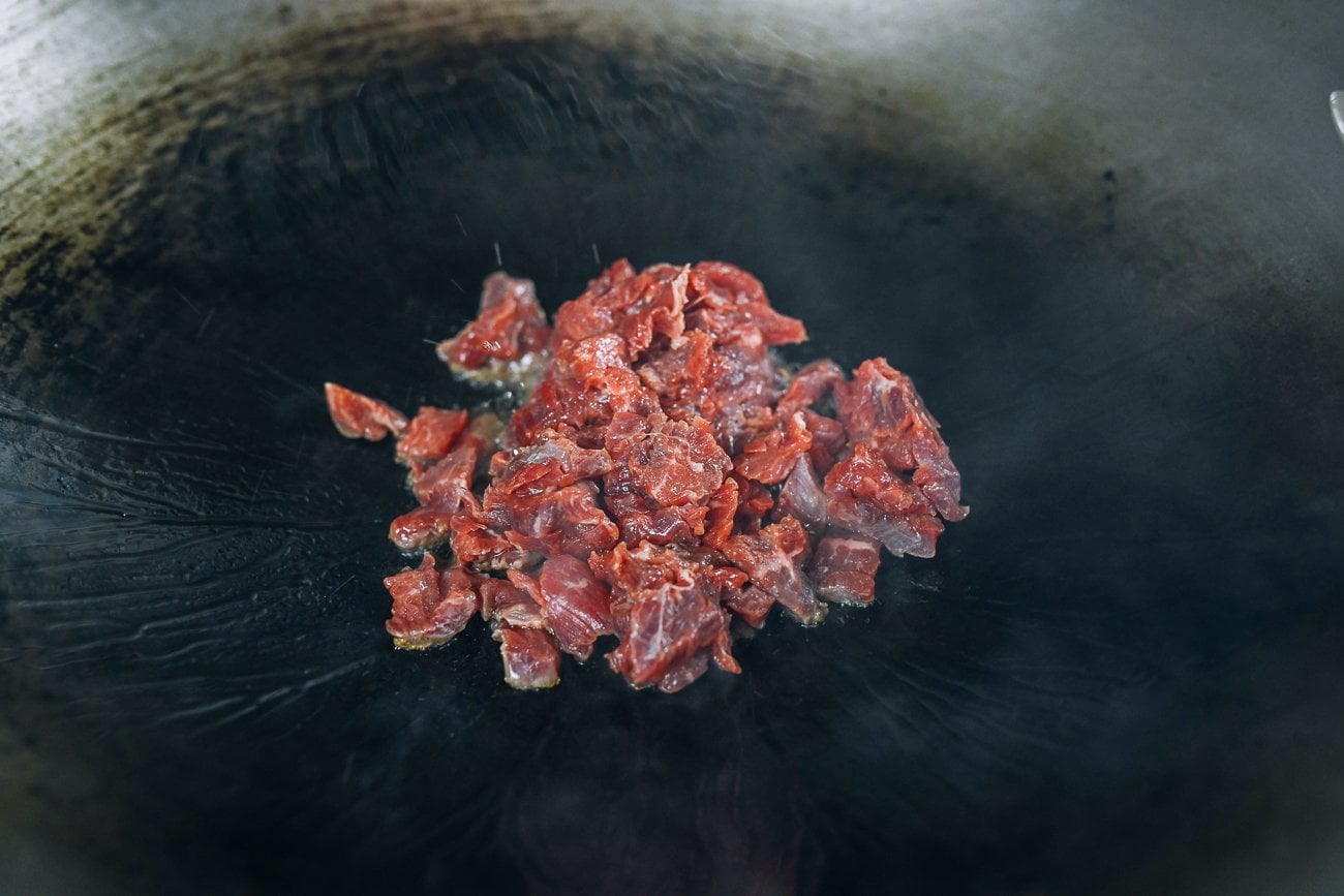 beef in wok