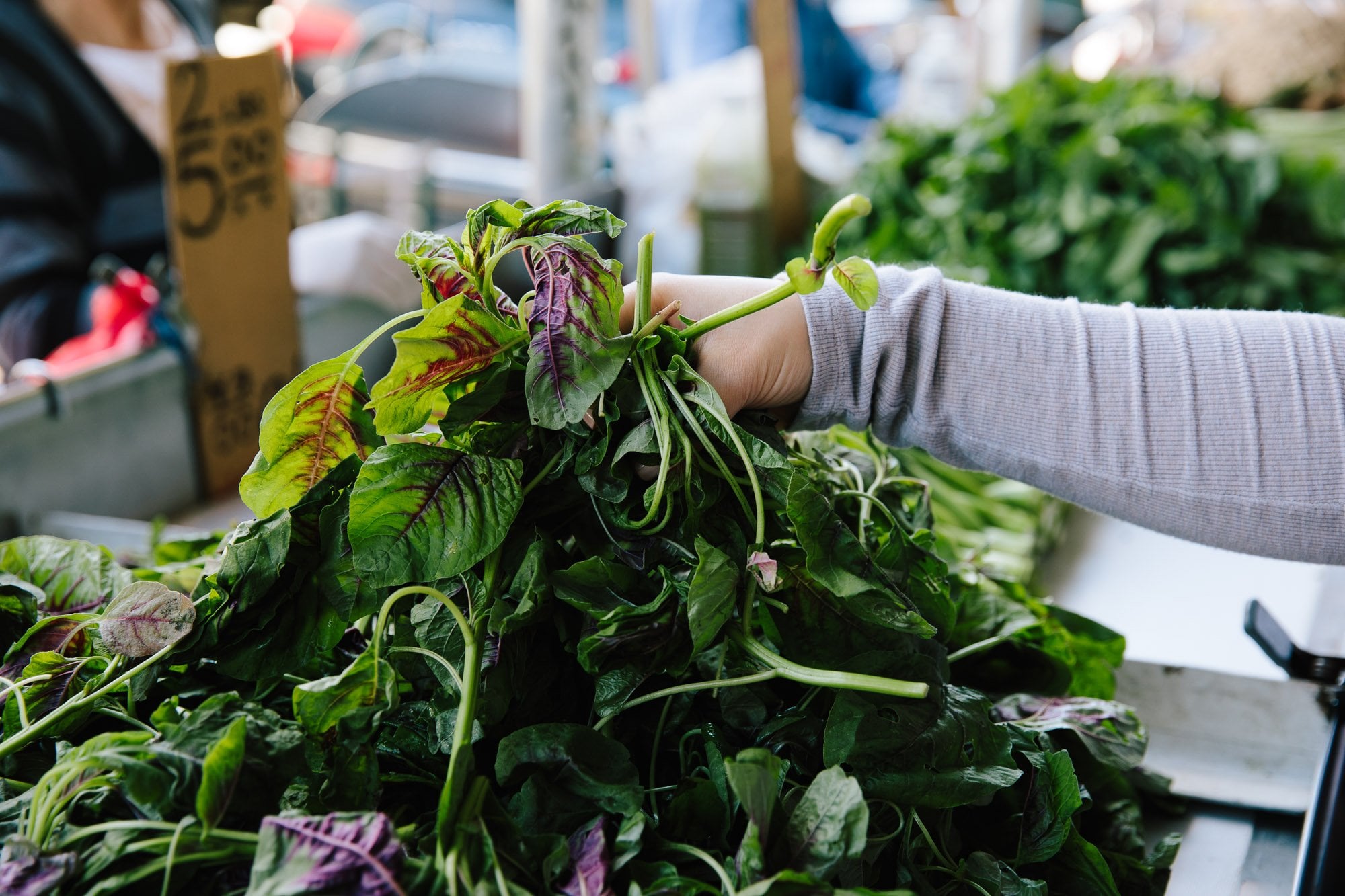 amaranth greens from street vendor