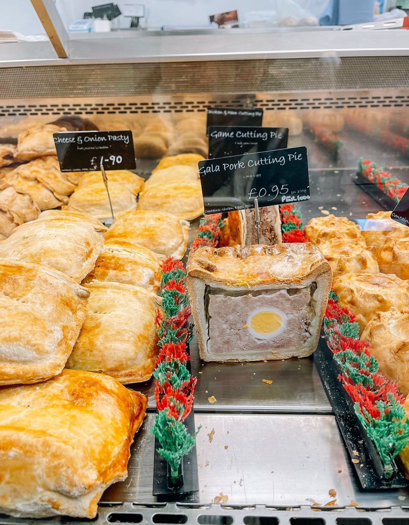 Hot water crust pies at Oxford Covered Market