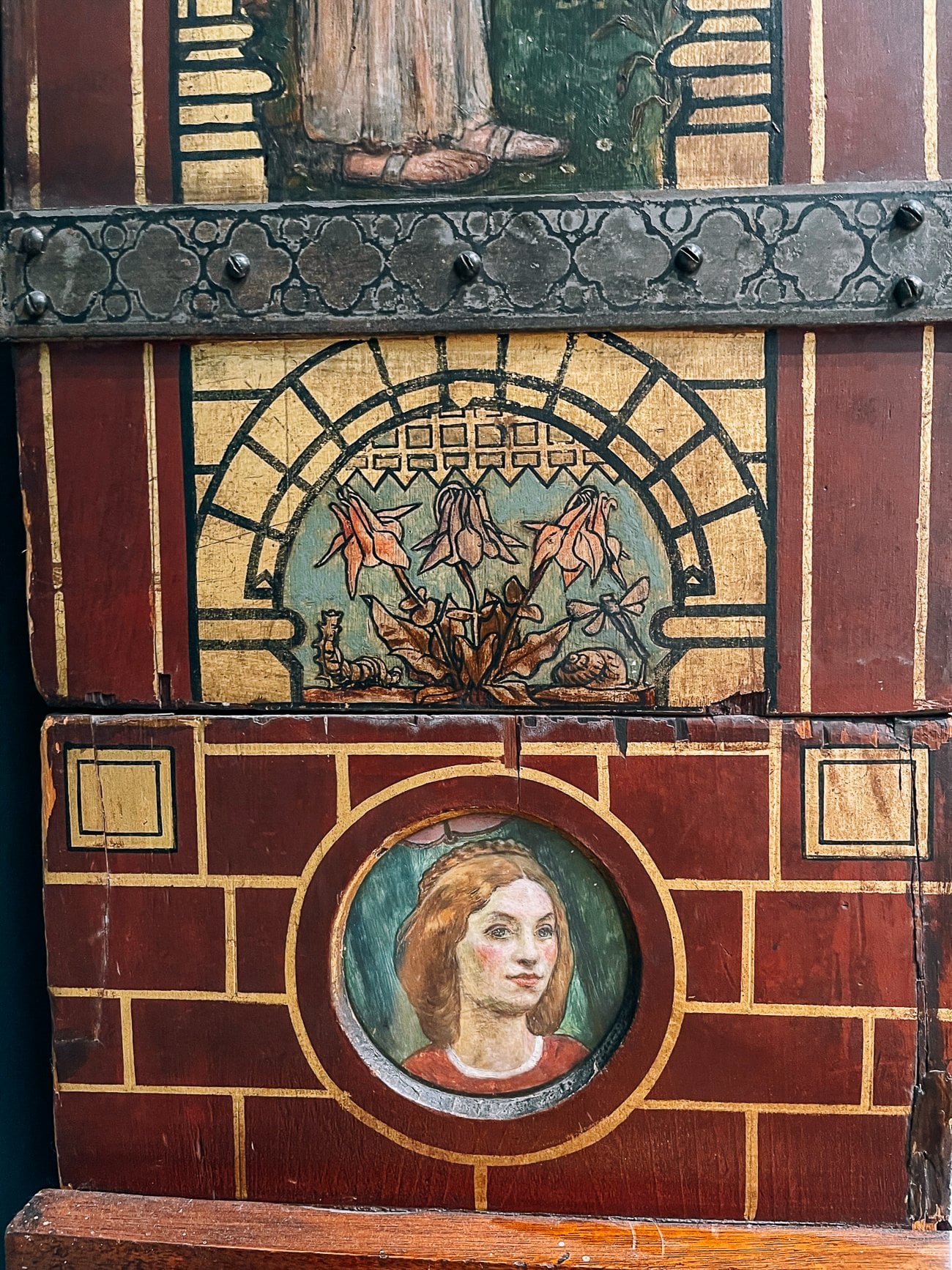 The Great Bookcase cabinet at the Ashmolean Museum in Oxford with ornate inlays